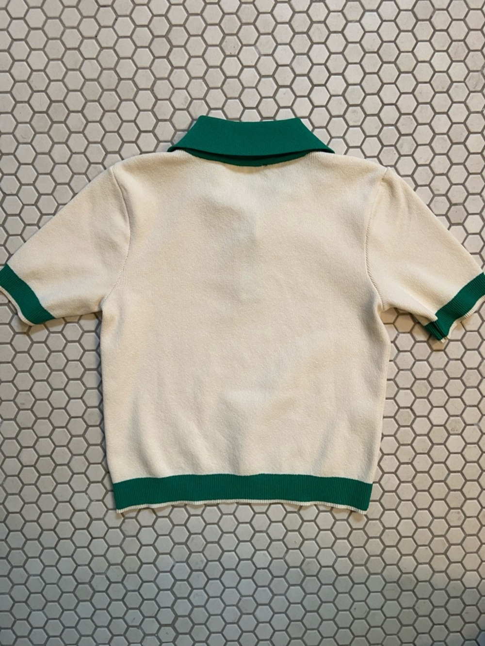 Mango Polo Sweater-Kelly Green/Cream - Picture 2 of 3